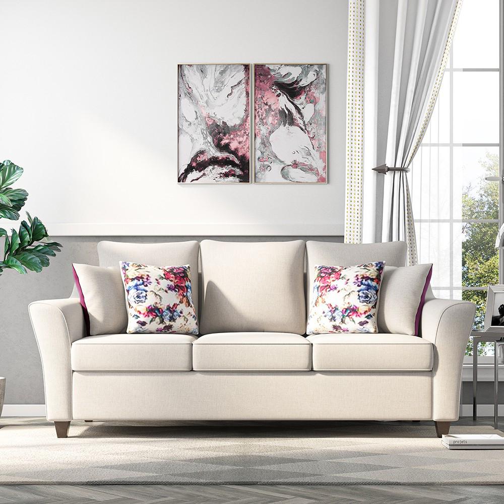 Andreas Fabric Three Seater Sofas  