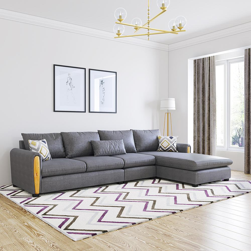 Khalil Fabric L-shaped Sofas  