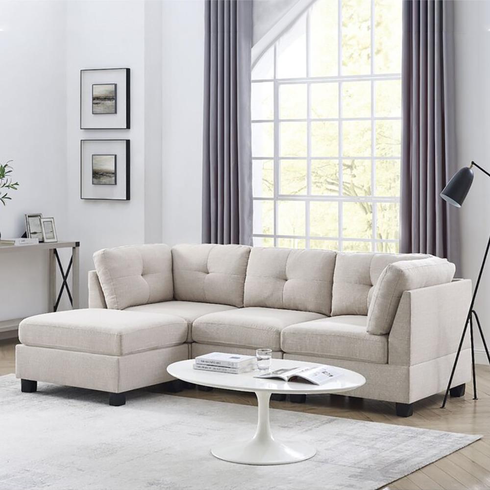 Lewen Fabric Three Seater Sofas  