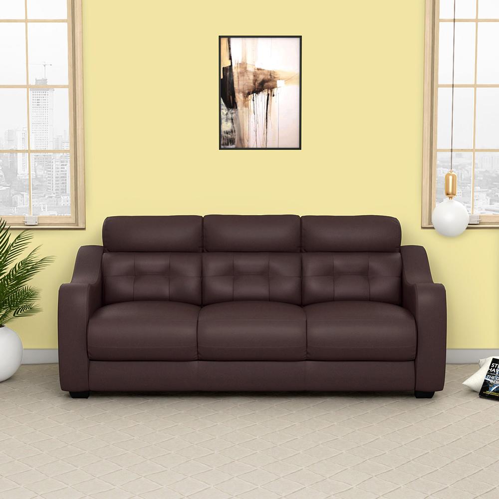 Walter Leatherette Three Seater Sofa  