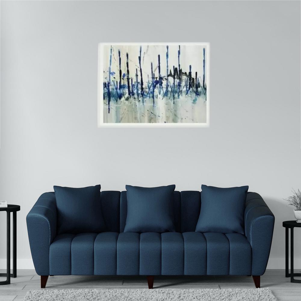 Talia 3+1+1 Fabric Sofa Set in Blue Colour