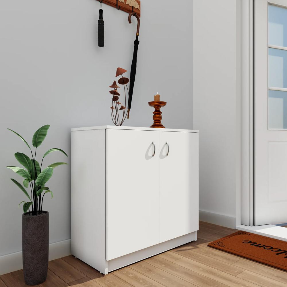 Faxxon Engineered Wood Shoe Cabinet in White Colour