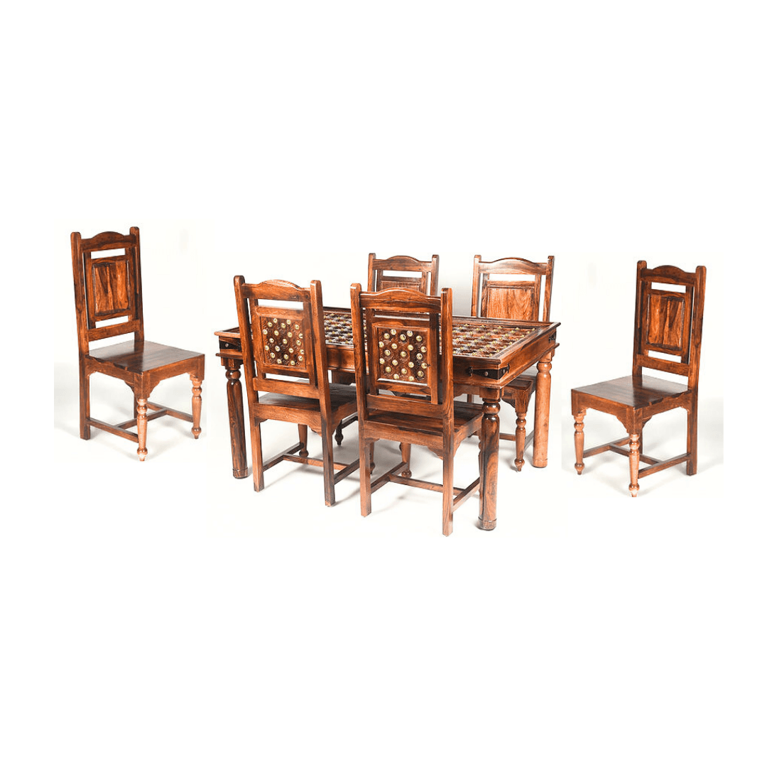 Vivan 1+6 Sheesham Wood Dining Set