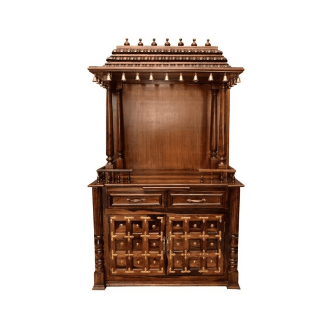 Brahmi Sheesham Wood Pooja Unit