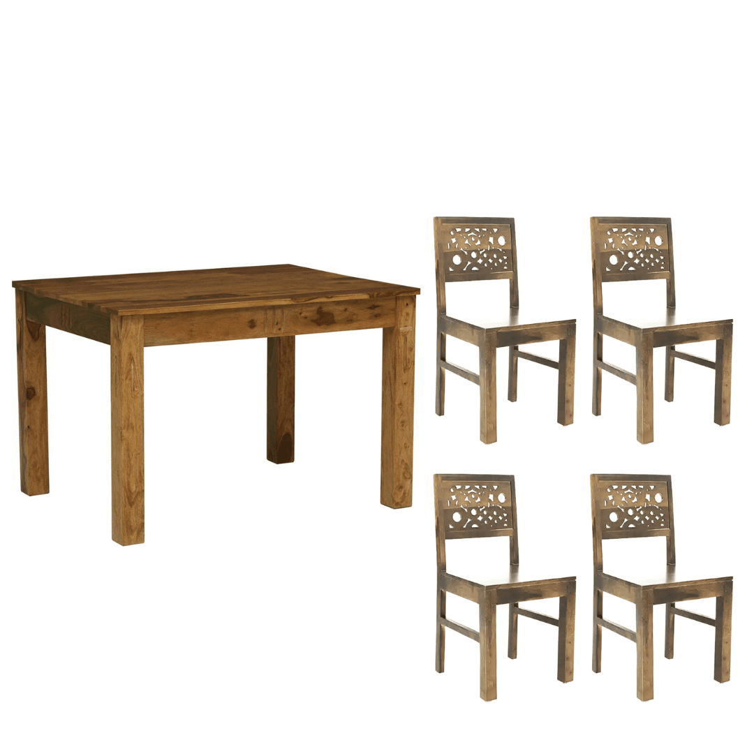 Benoit 1+4 Sheesham Wood Dining Set