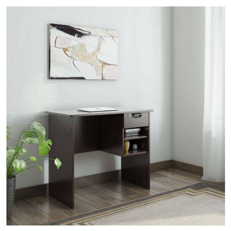 Cali Engineered Wood Medium Office Table (Free Standing, Finish Color - Wenge)