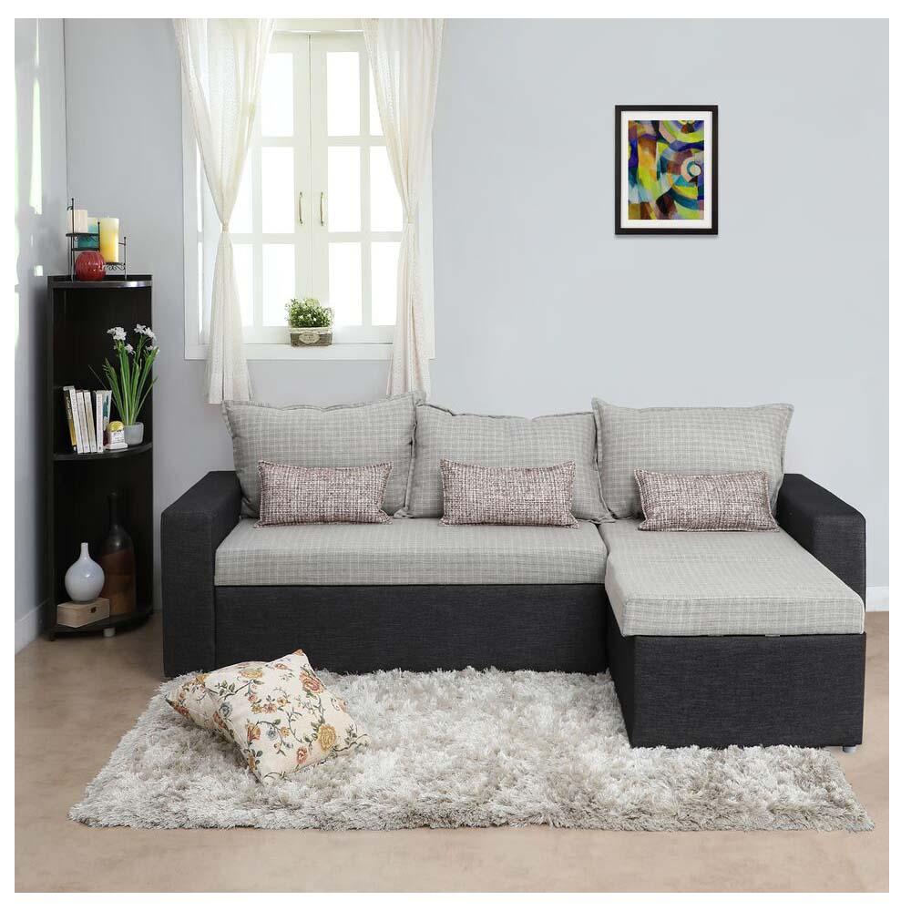 Rio Fabric Sofa Cum Bed In Grey Colour
