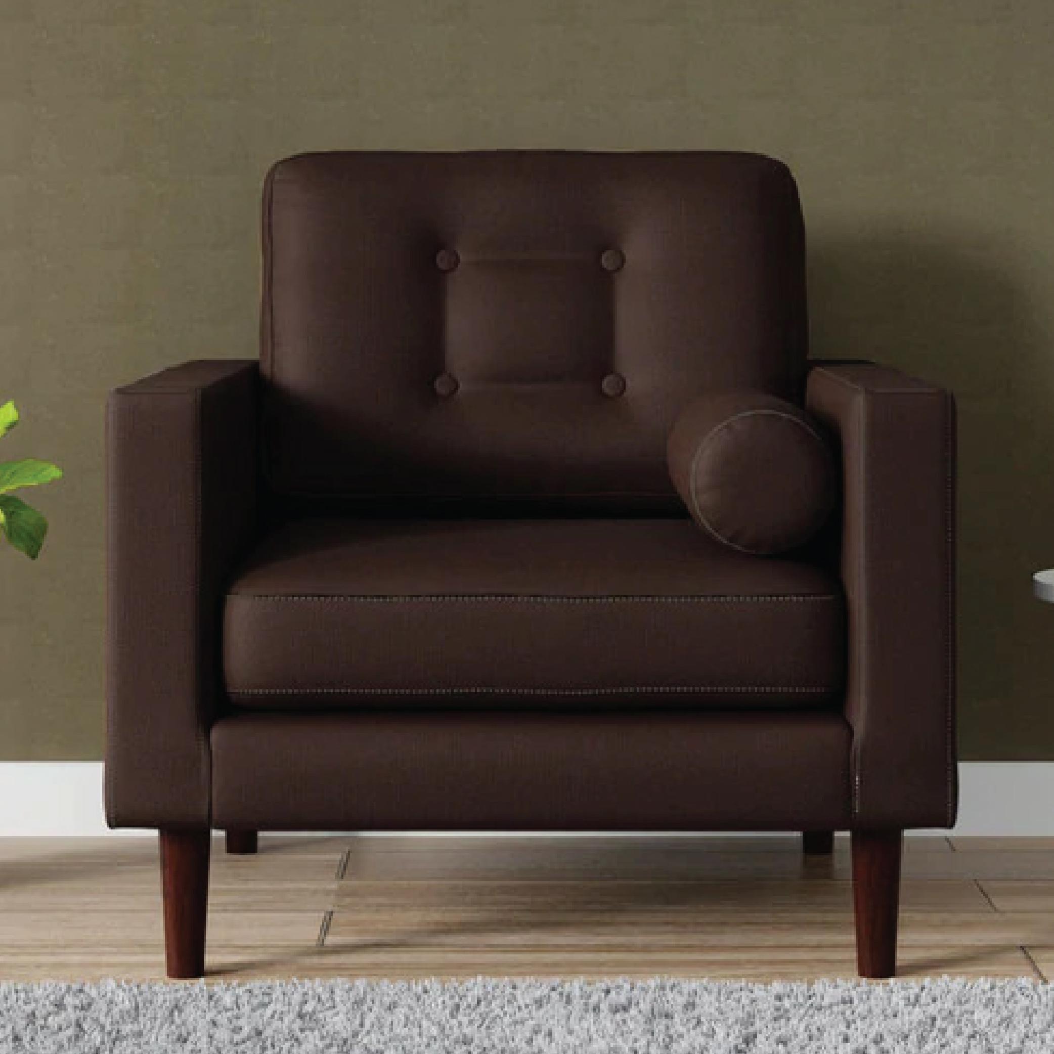 Forli One Seater Sofa in Chestnut Brown Colour