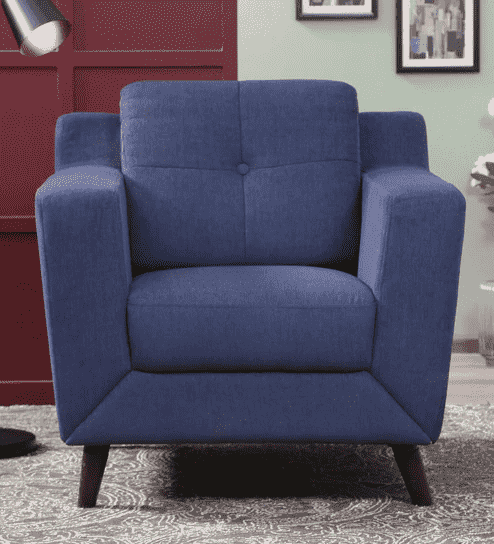 Nocera One Seater Sofa in Navy Blue Colour