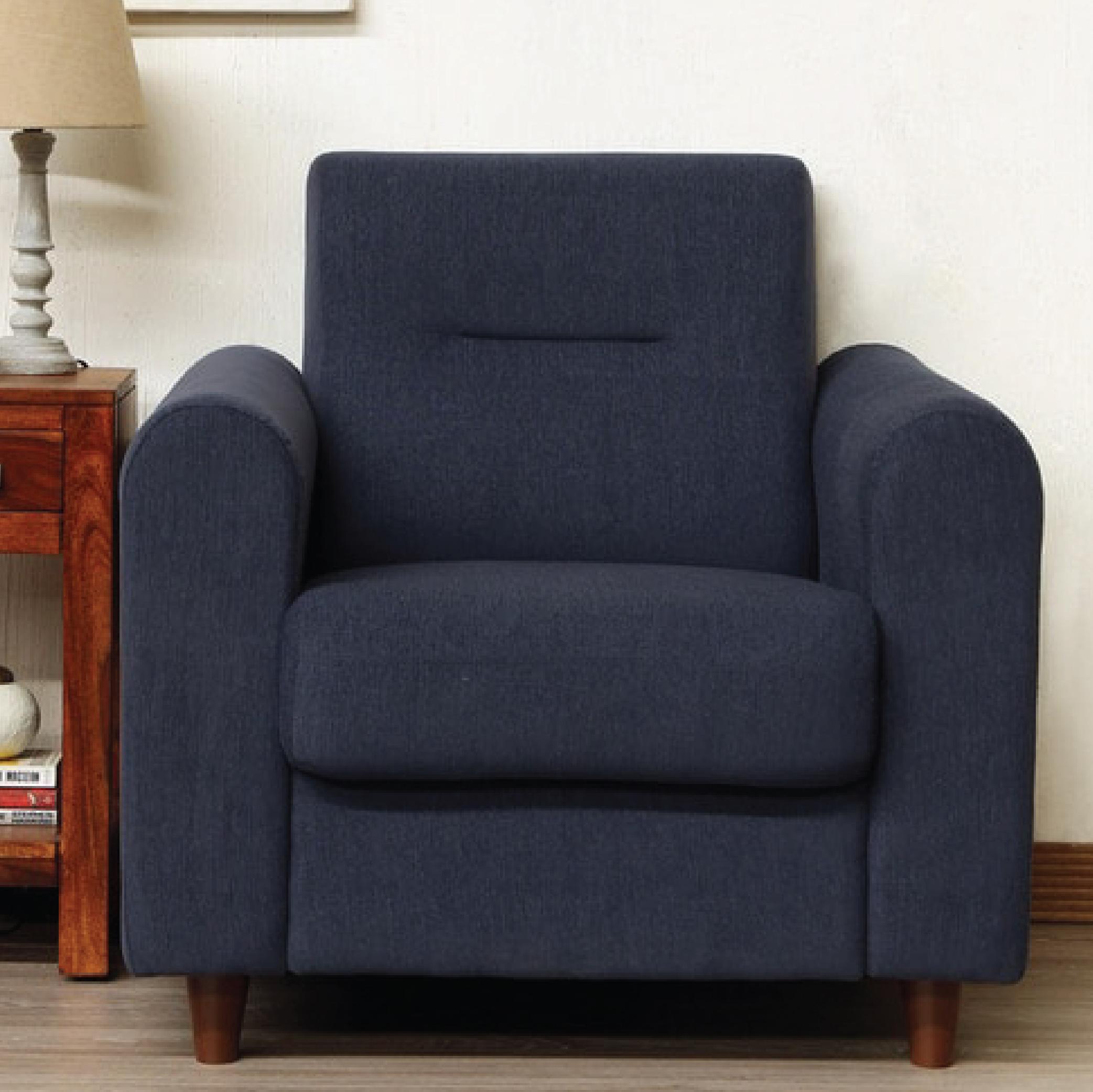 Nola One Seater Sofa in Navy Blue Colour
