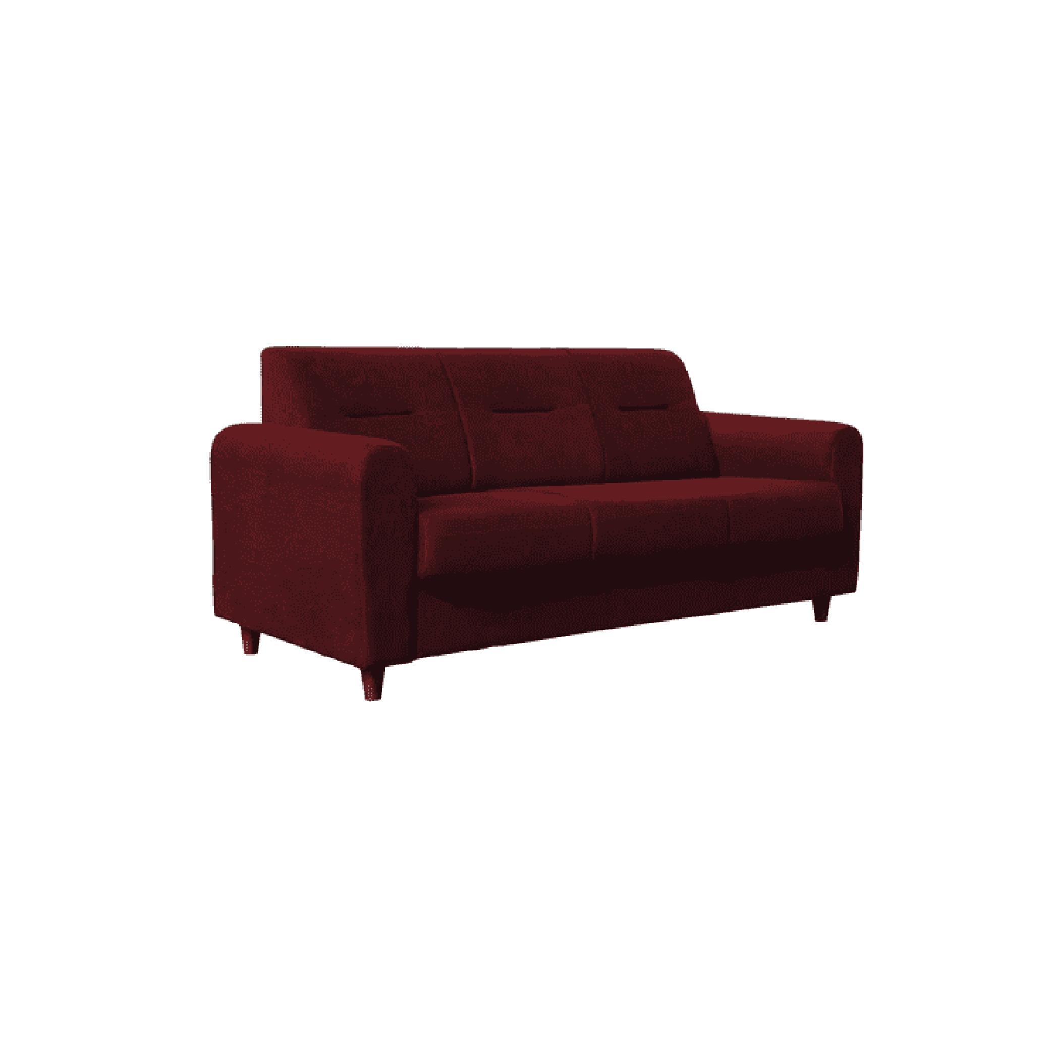 Nola Three Seater Sofa in Garnet Red Colour
