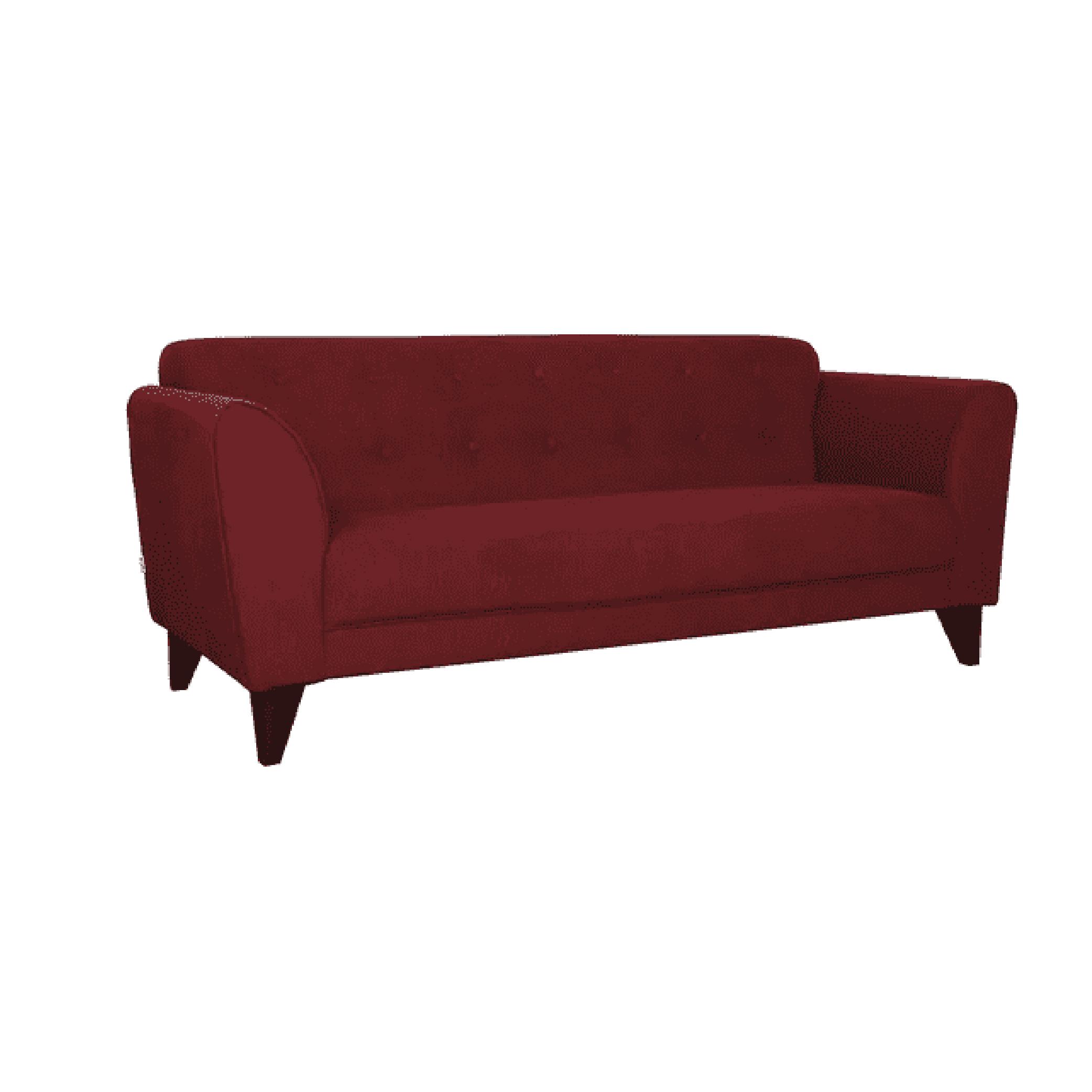 Ortici Three Seater Sofa in Garnet Red Color