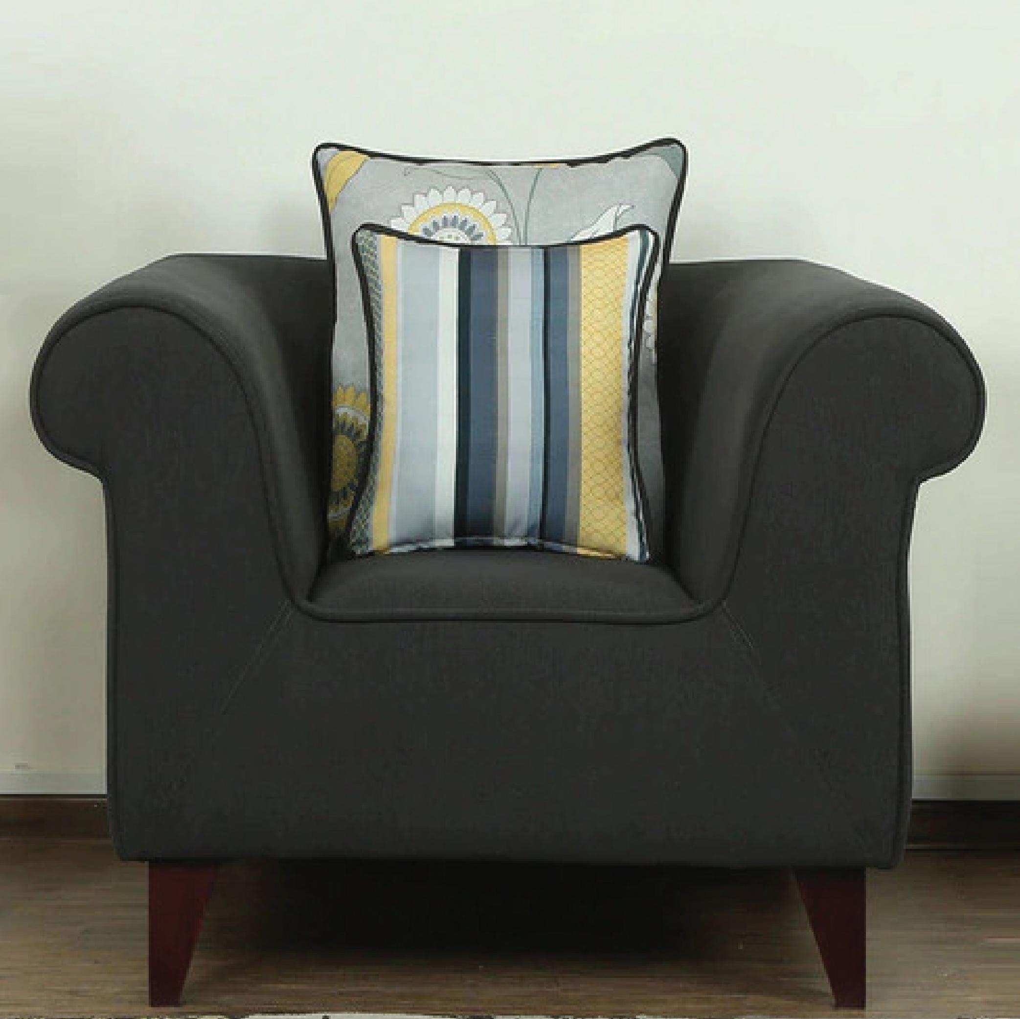 Salerno One Seater Sofa in Charcoal Grey Colour