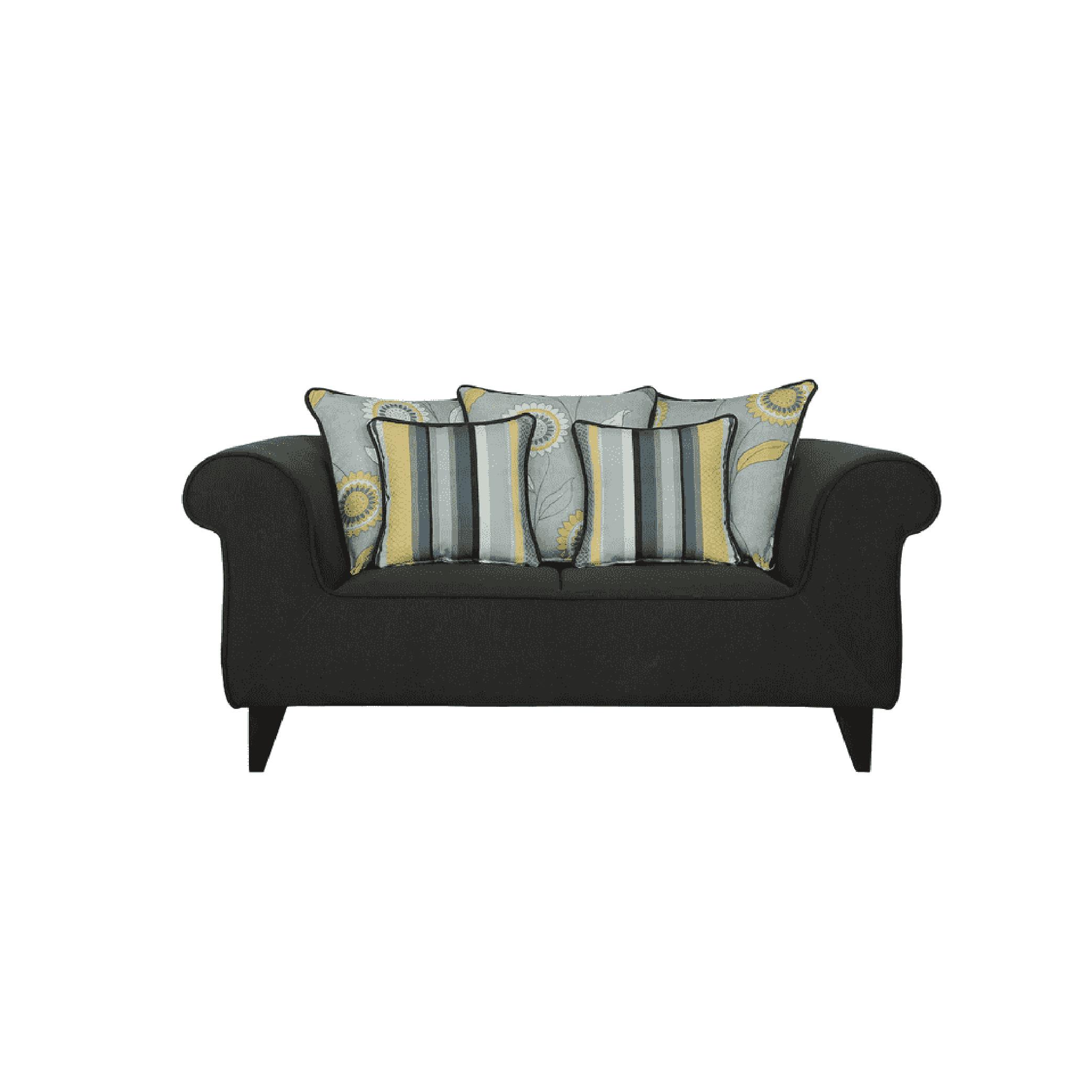 Salerno Two Seater Sofa in Charcoal Grey Colour