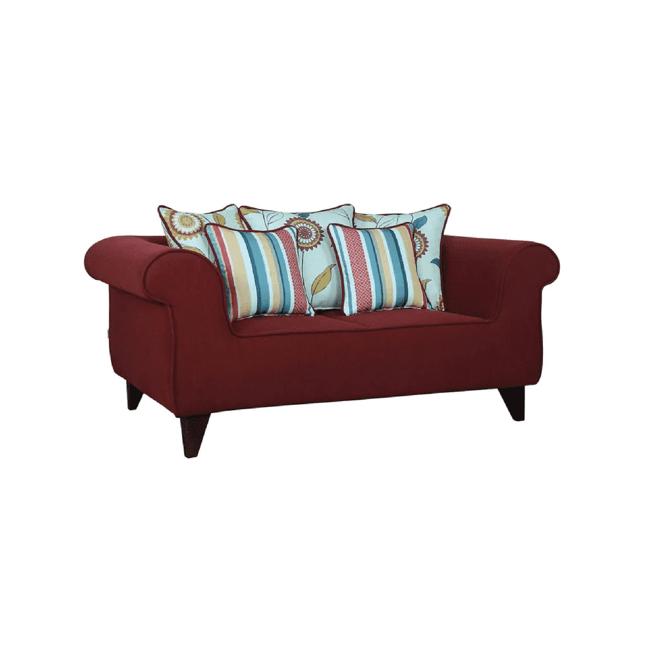 Salerno Two Seater Sofa in Garnet Red Colour