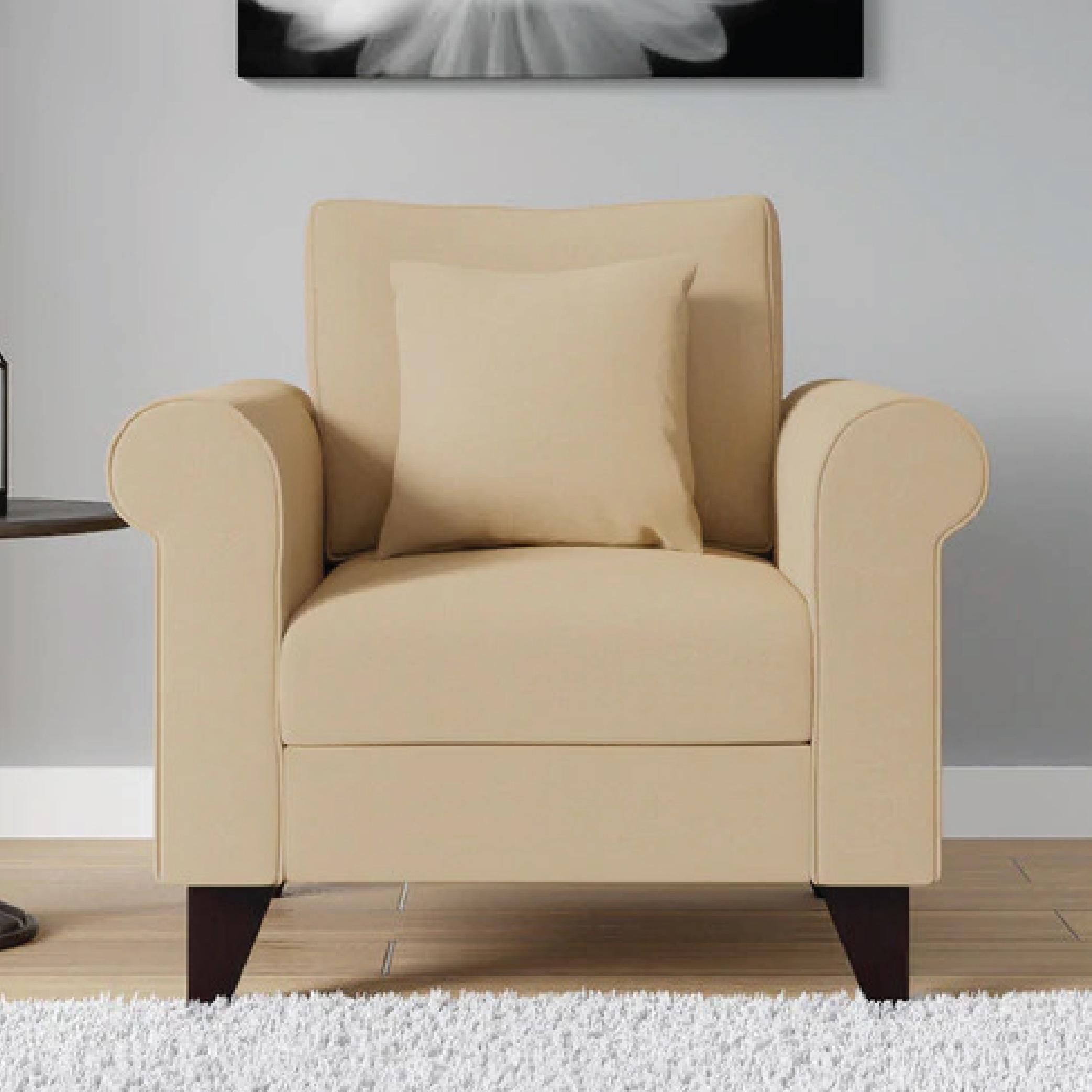 Sarno One Seater Sofa in Beige Colour