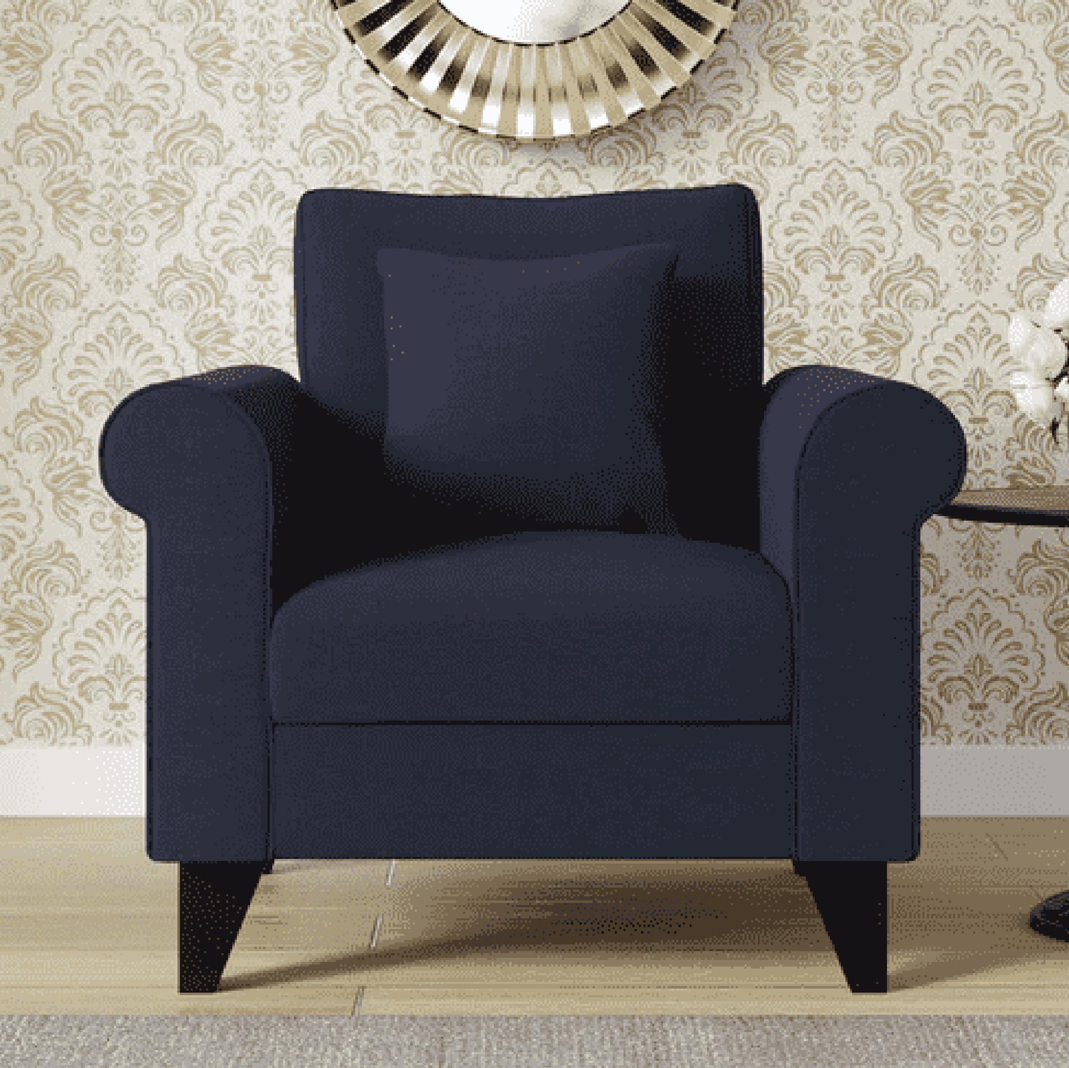 Sarno One Seater Sofa in Navy Blue Colour