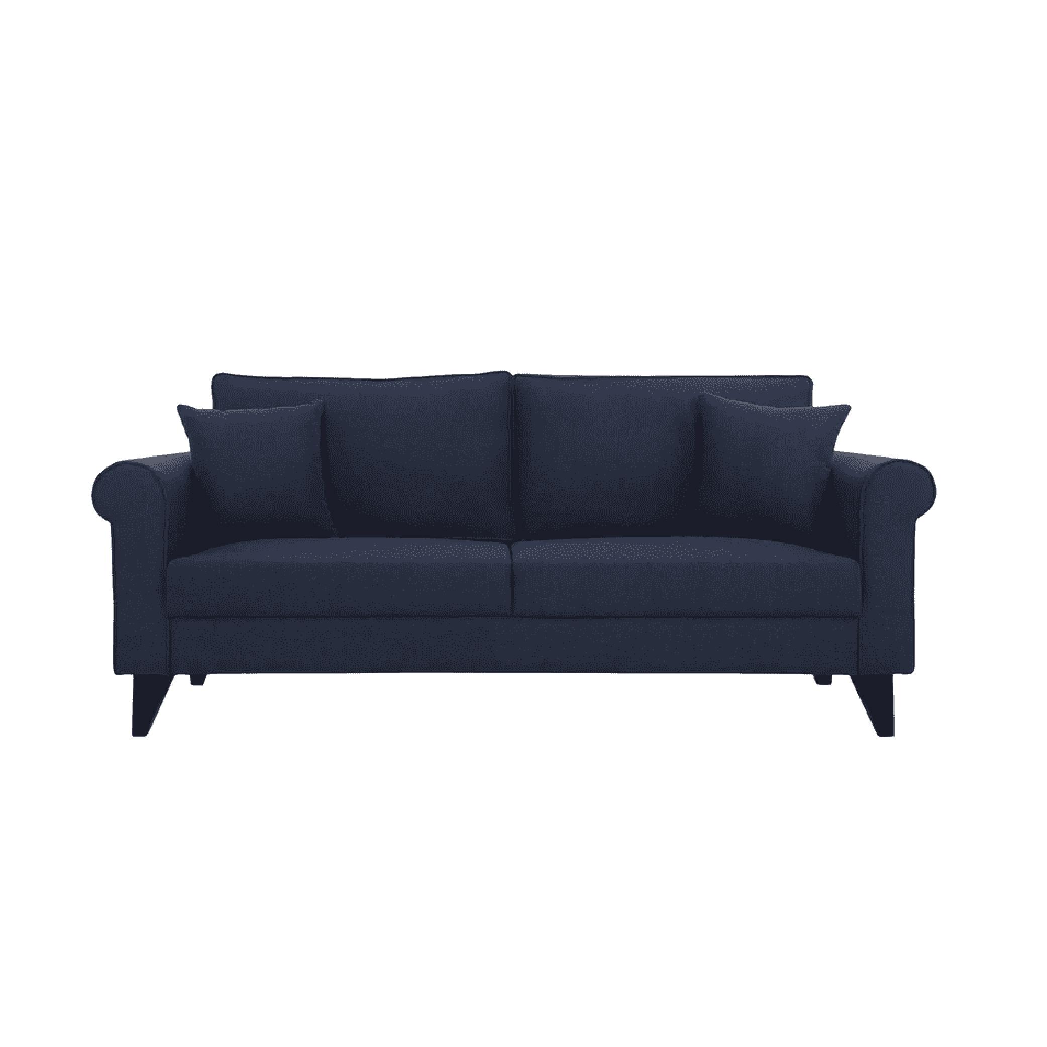 Sarno Three Seater Sofa in Navy Blue Colour