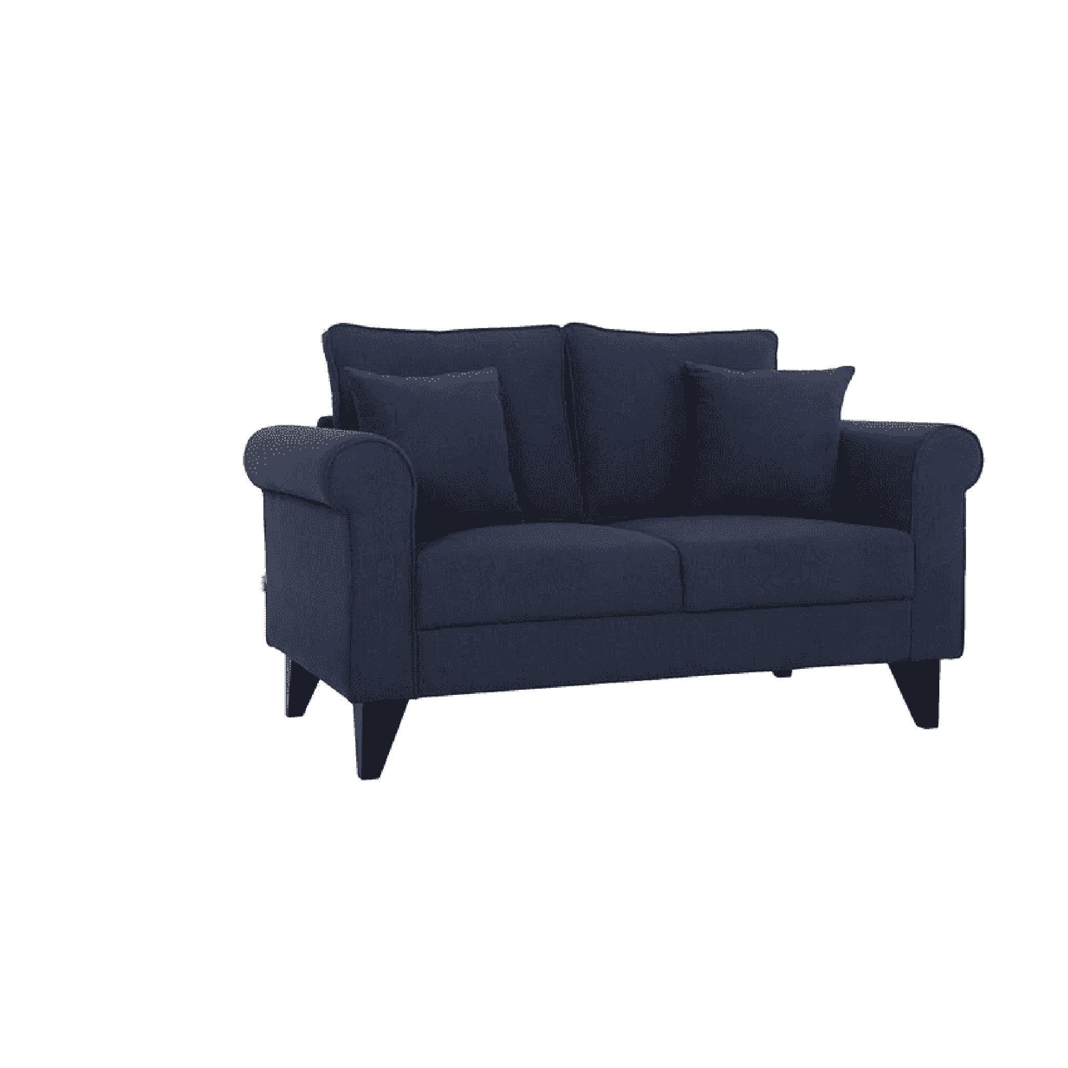 Sarno Two Seater Sofa in Navy Blue Colour