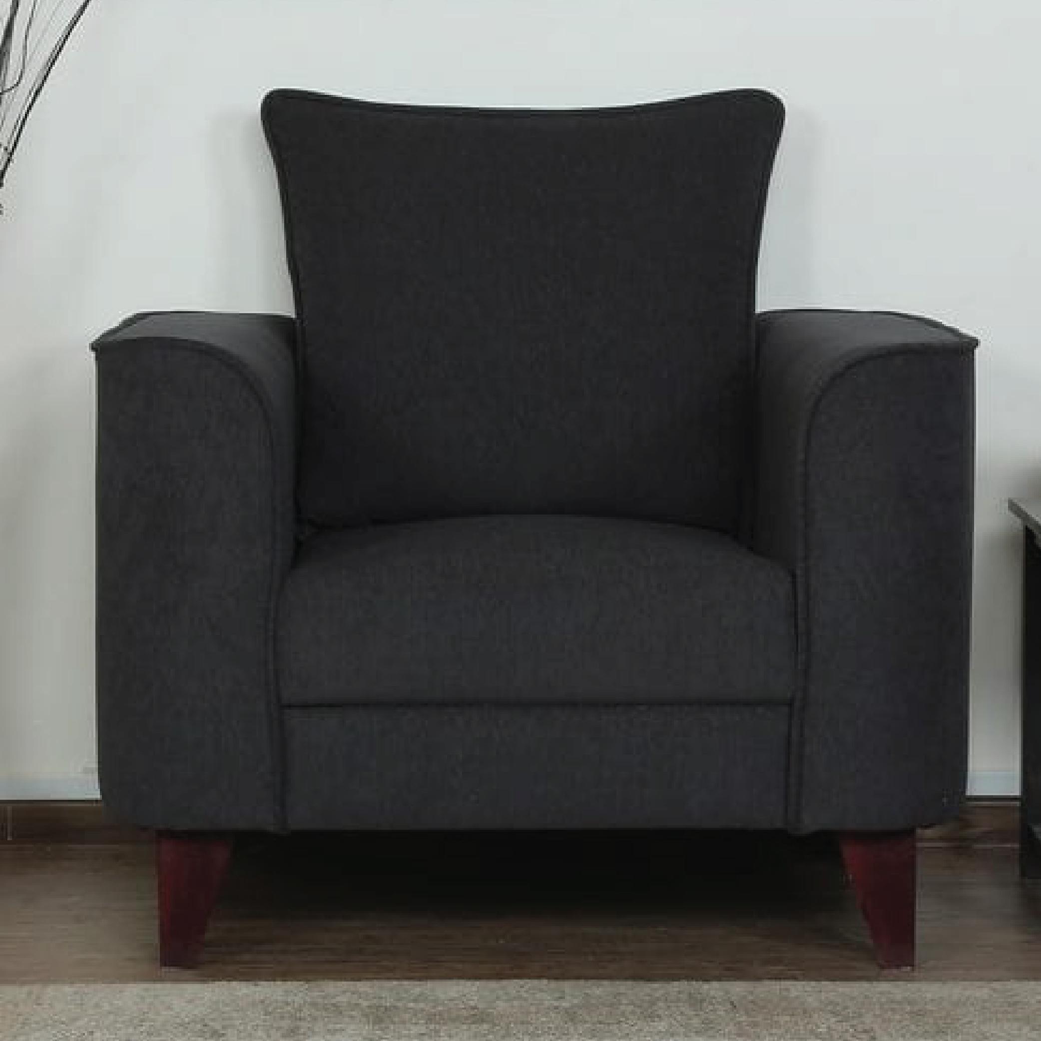 Sessa One Seater Sofa in Charcoal Grey Colour
