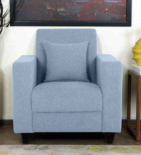 Naples One Seater Sofa in Ice Blue Colour