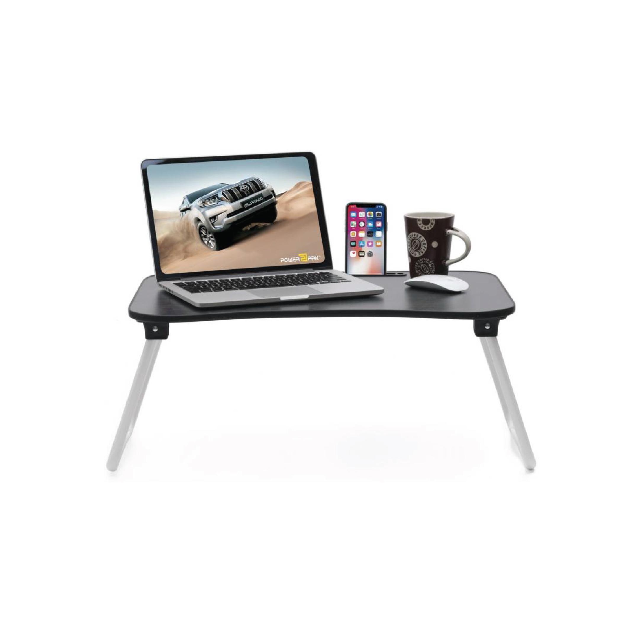 Calips Foldable Wood Portable Black Laptop Table