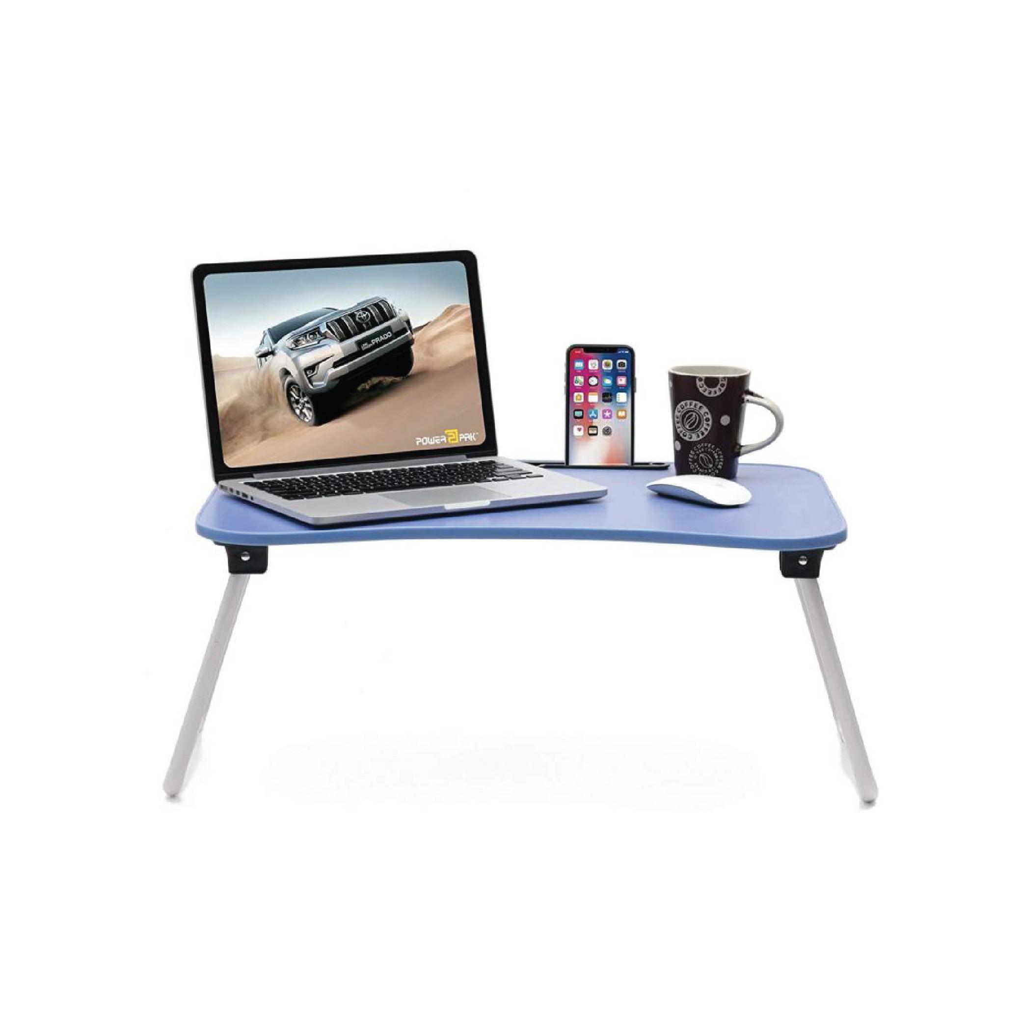 Calips Foldable Wood Portable Blue Laptop Table