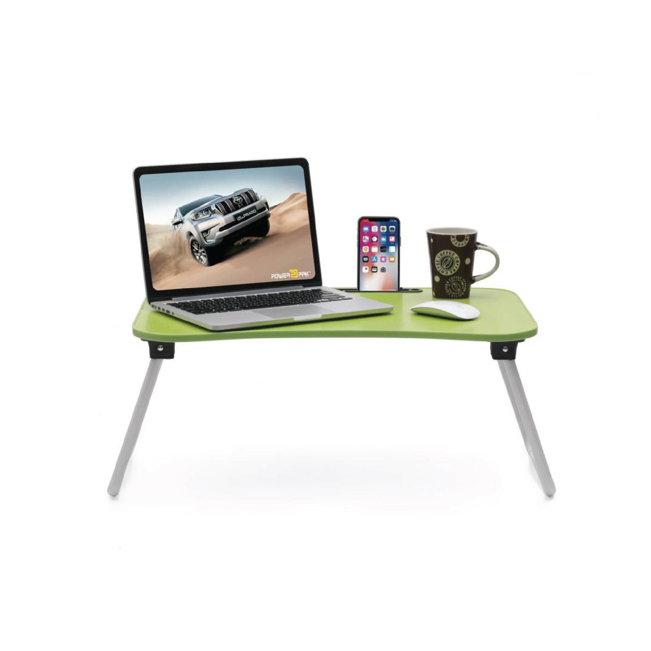 Calips Foldable Wood Portable Green Laptop Table