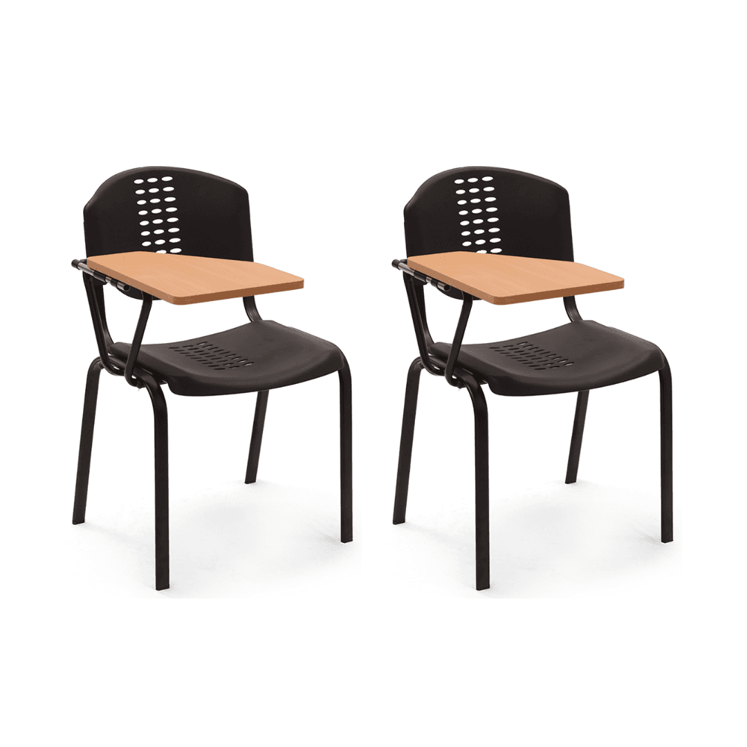 Symphony Set of 2 Half Writing Pad Training Chair in Black Colour
