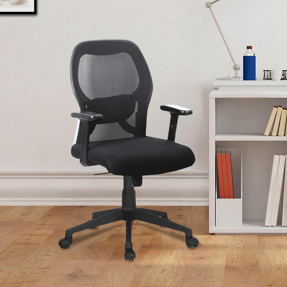 Supreme Medium Back Ergonomic Chair in Black Colour