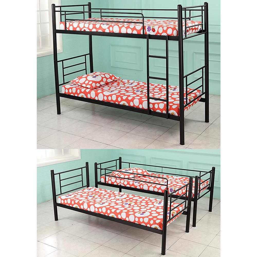Immensa Single Size Metal Bunker Bed in Black Colour (75x30)