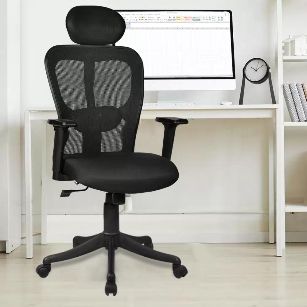 Zoom High Back Ergonomic Chairs In Black Colour