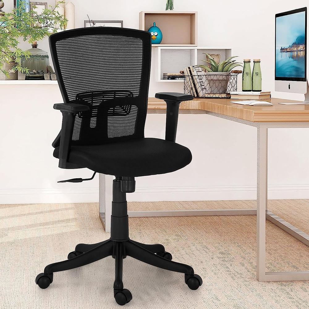 Nova Medium Back Ergonomic Chairs In Black Colour
