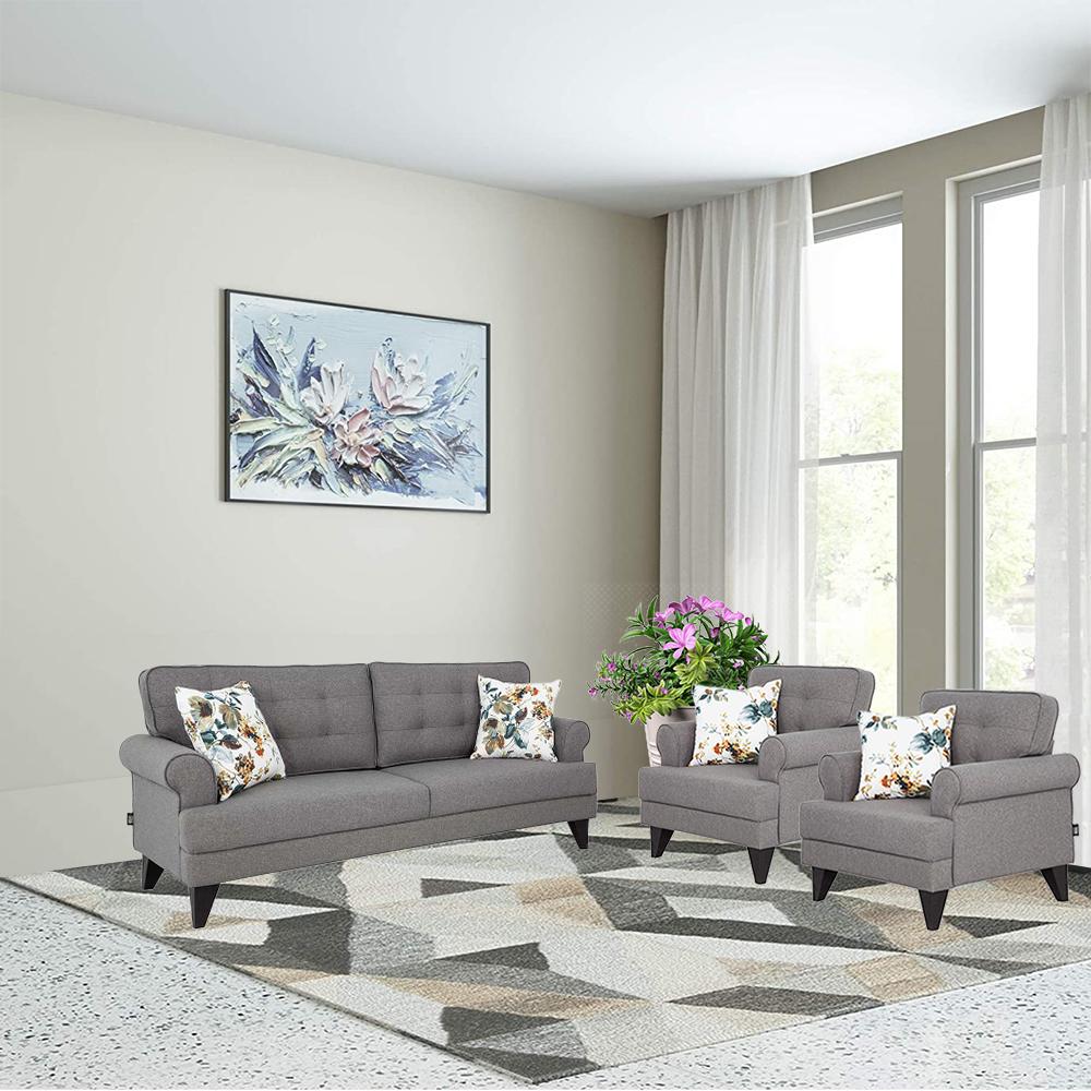 Miguel Fabric 3+1+1 Seater Sofas  