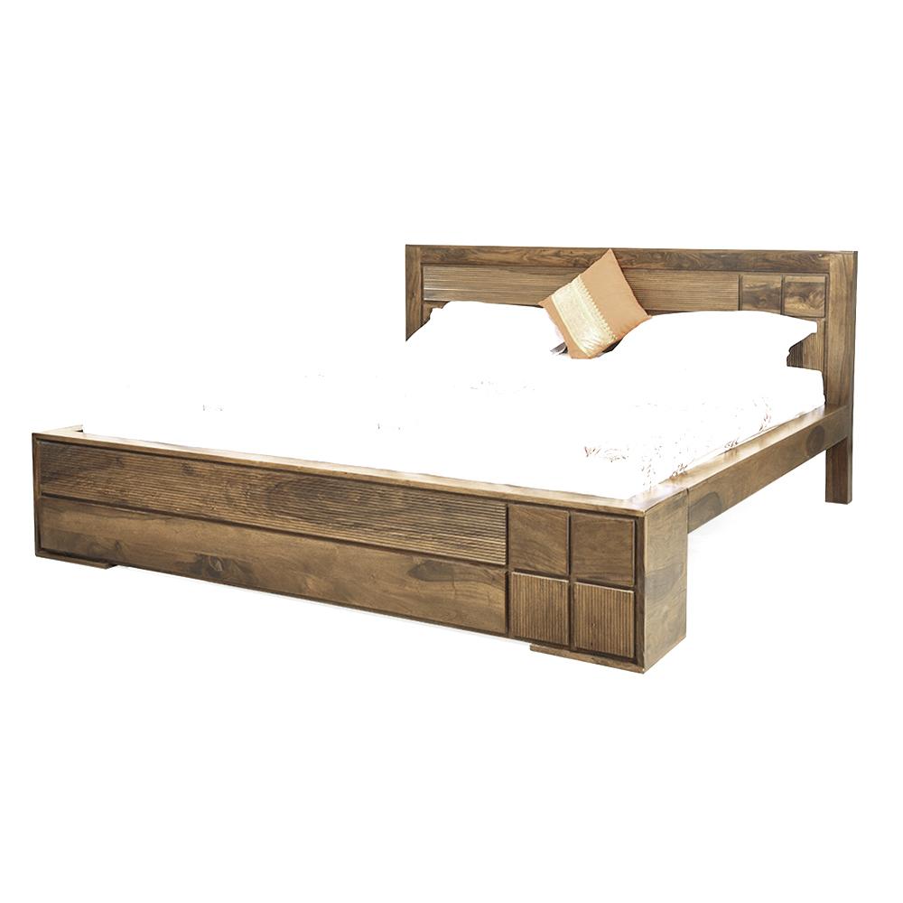 Carter Queen Size Sheesham Wood Bed Without Storage