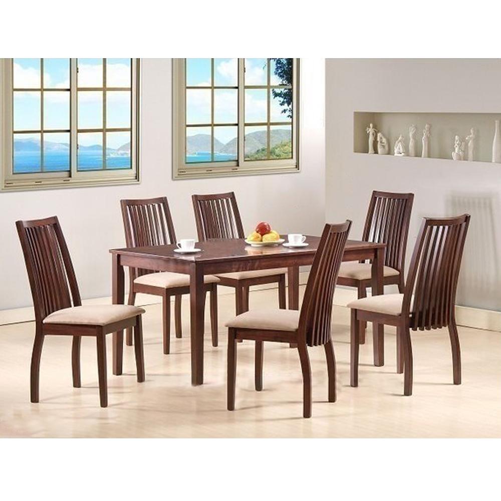 Nora solid Wood 6 Seater Dining Table Set