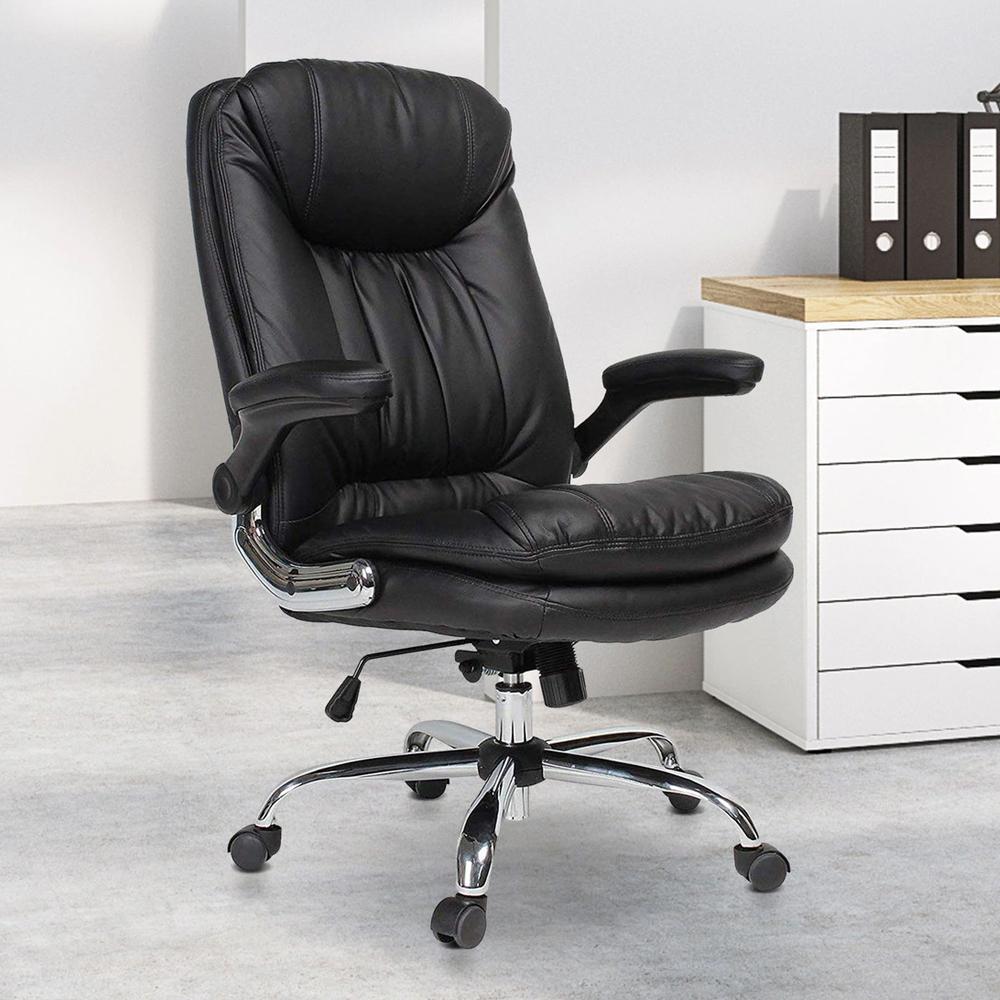 Toby High Back Leatherette Executive Chair in Black Colour