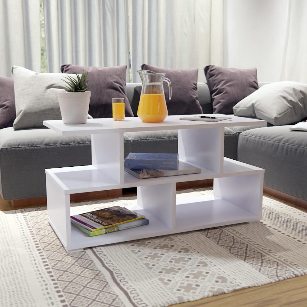 Aragua Engineered Wood Coffee Table in White Color