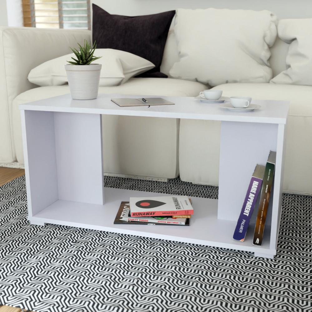Zory Engineered Wood Coffee Table in White Color