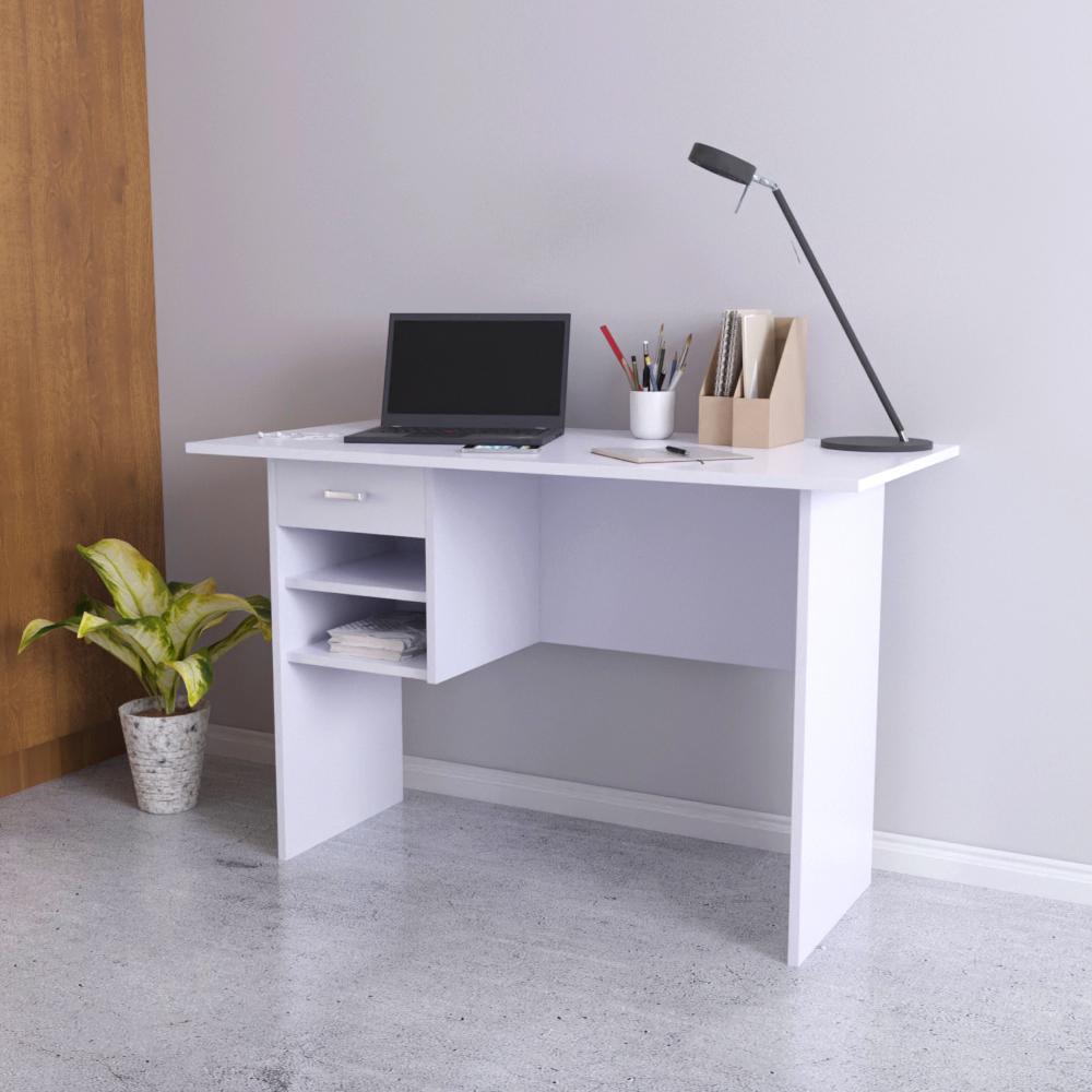 Zaire Engineered Wood Computer Table in White Color