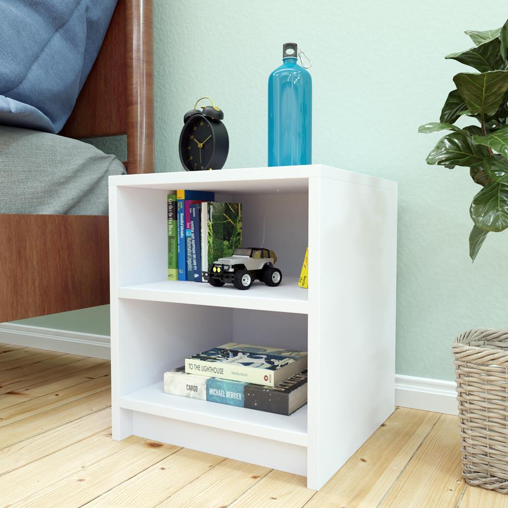 Horsens Engineered Wood Bedside Table in White colour Colour