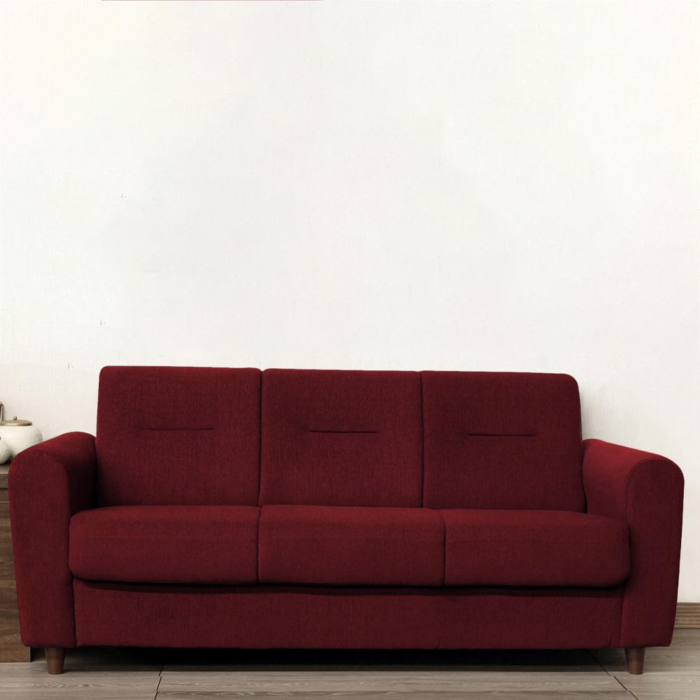 Delaney 3 Seater Fabric Sofa in Red Colour