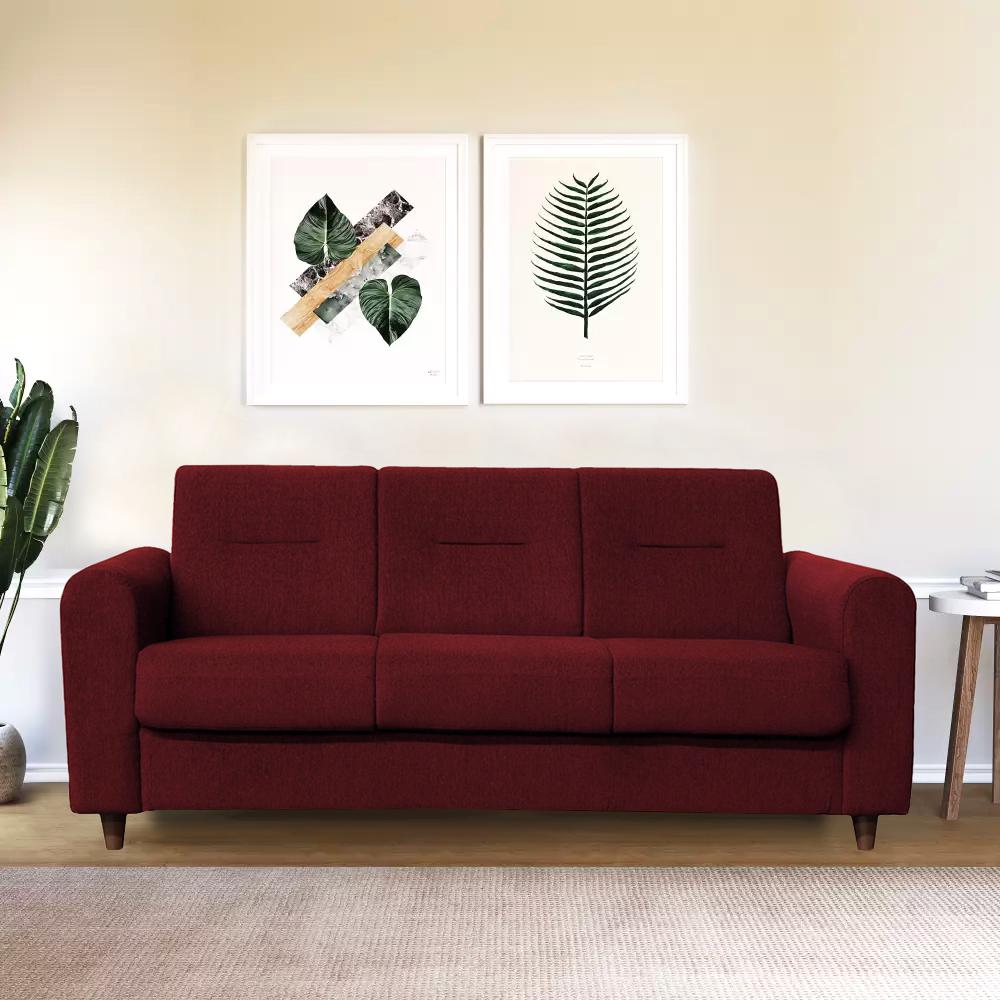Delaney 3+1+1 Fabric Sofa Set in Red Colour