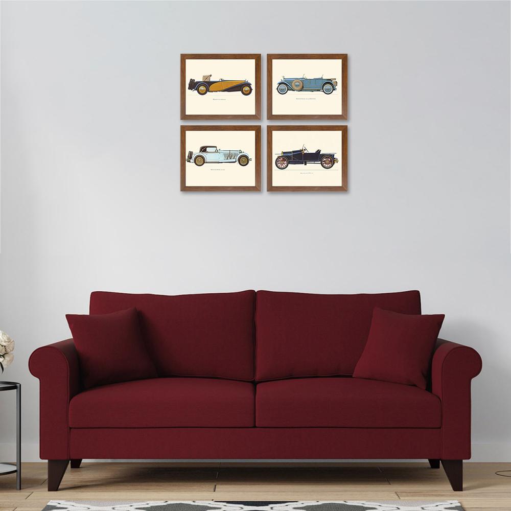 Dahlia 3+1+1 Fabric Sofa Set in Red Colour