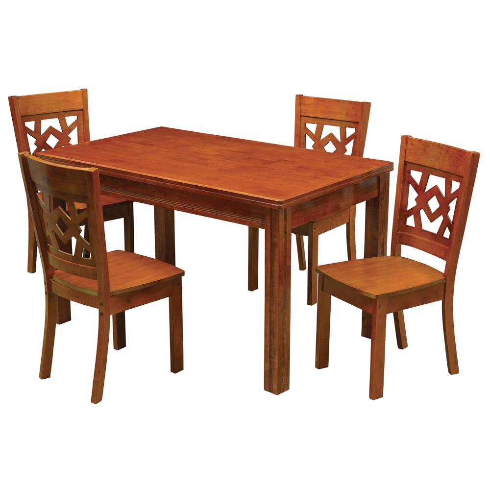 Zaan 1+4 Solid Wood Dining Table