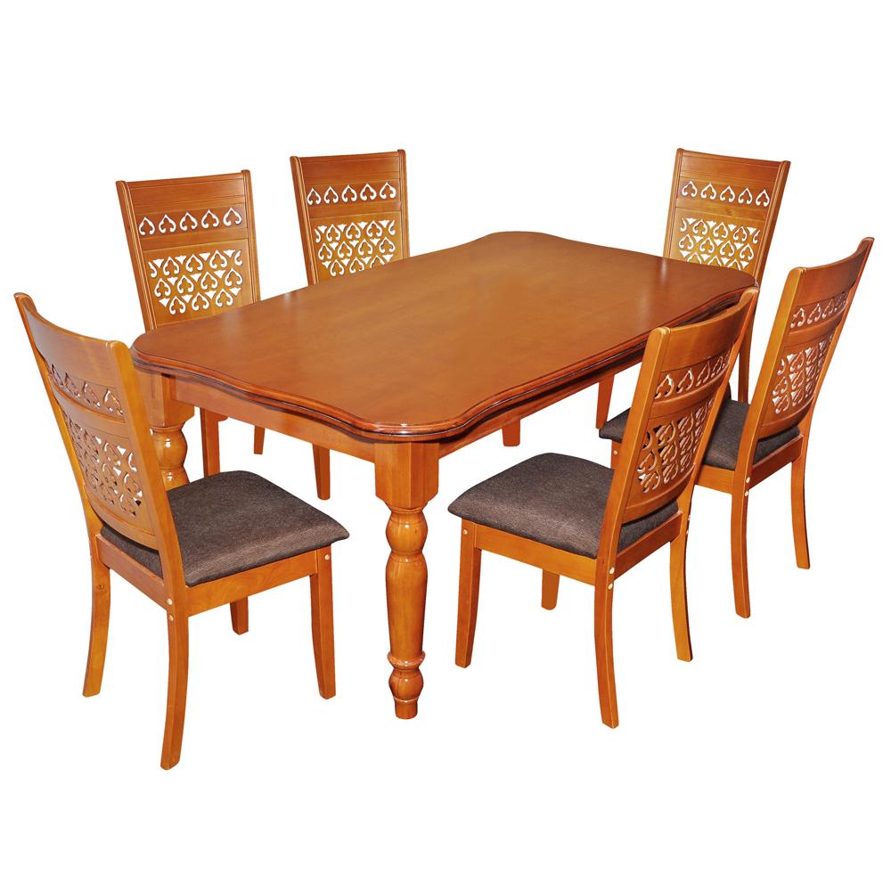 Rokel 1+6 Solid Wood Dining Table