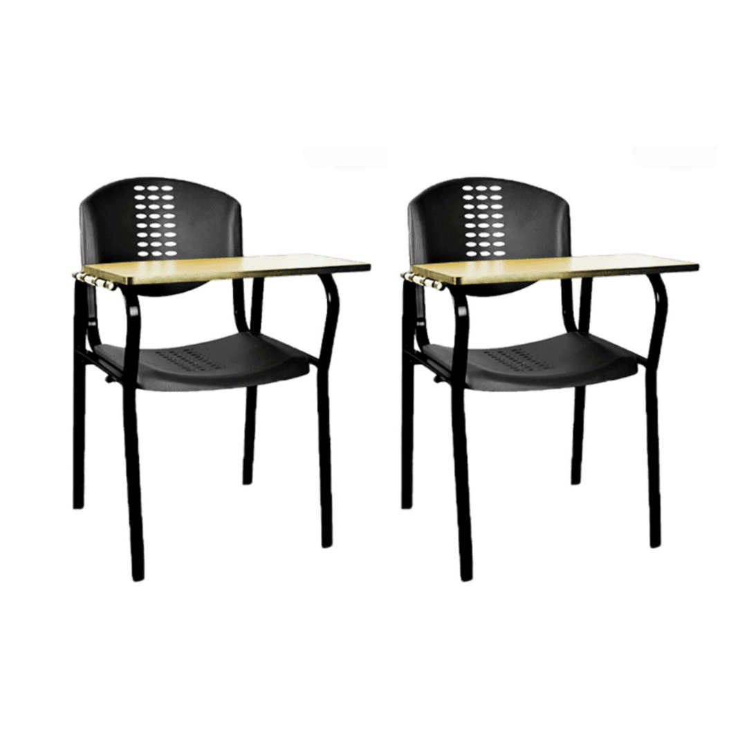 Kenzo Set of 2 Training Chair with Full Writing Pad in Black Colour