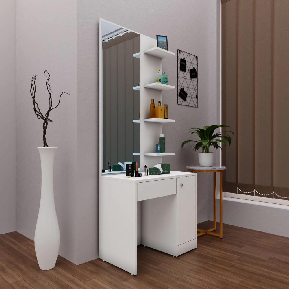 Acuzio Engineered Wood Dressing Table in White Colour
