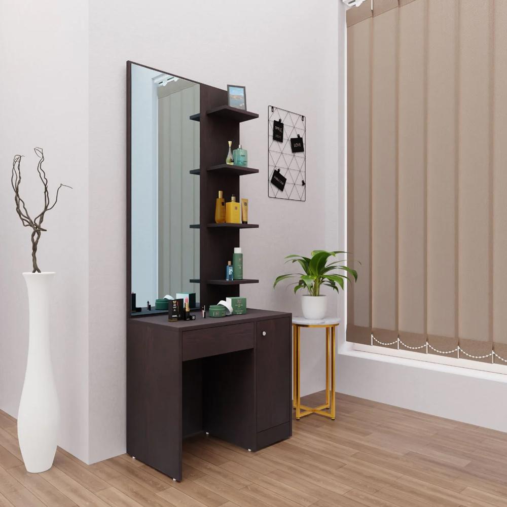 Acuzio Engineered Wood Dressing Table in Wenge Colour