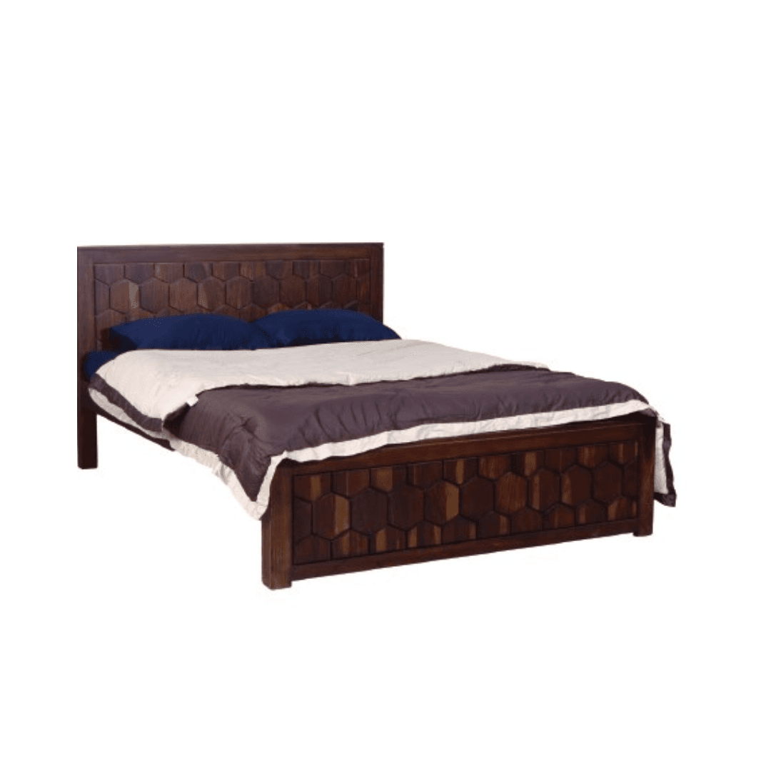 Bradon King Size Sheesham Wood Bed in Walnut Colour